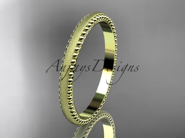 14kt yellow gold matte finish classic wedding band, engagement ring ADLR384G