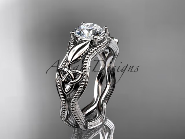 Platinum diamond celtic trinity knot wedding ring, engagement ring CT7382