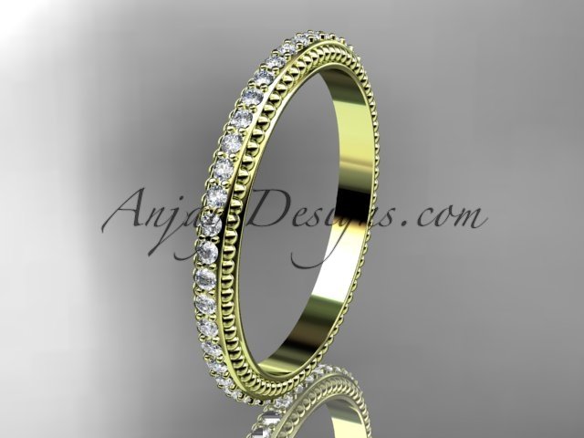 14kt yellow gold diamond wedding ring,engagement ring,wedding band ADER86B