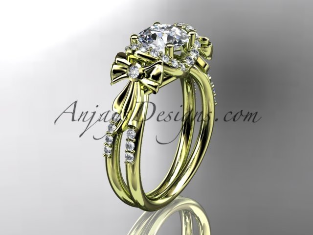 14kt yellow gold diamond unique engagement ring,wedding ring ADER155