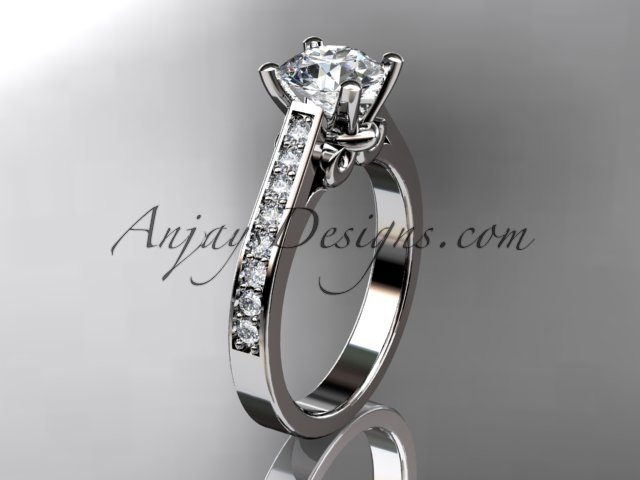 14kt white gold diamond unique engagement ring,wedding ring ADER134