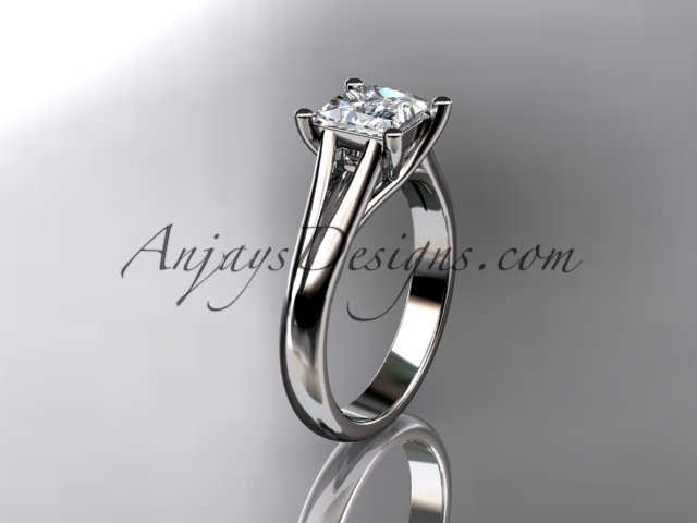 Platinum diamond unique engagement ring,wedding ring, moissanite center stone ADER143