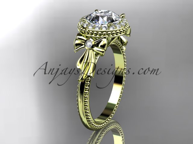 14kt yellow gold diamond unique engagement ring,wedding ring ADER157