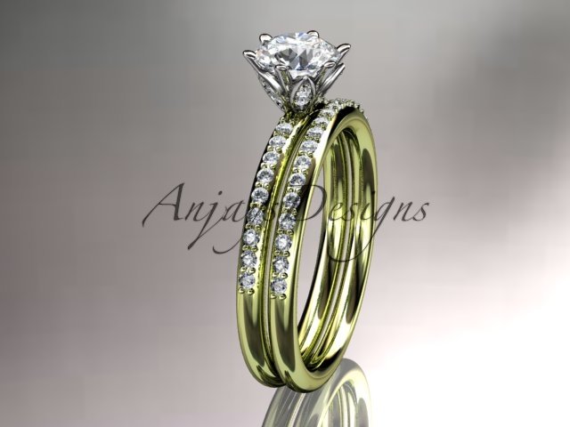 14kt yellow gold diamond unique engagement ring,wedding ring ADER145S