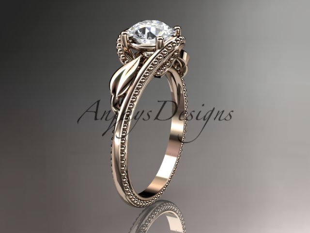 Unique 14kt rose gold engagement ring ADLR322