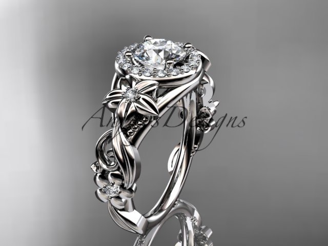 Platinum diamond unique engagement ring, wedding ring ADLR300
