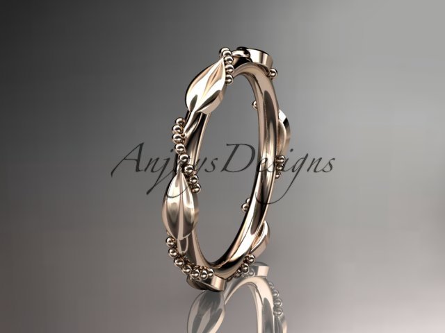 14k rose gold wedding ring,engagement ring,wedding band ADLR178B