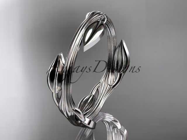 platinum leaf and vine wedding ring,engagement ring ADLR31A