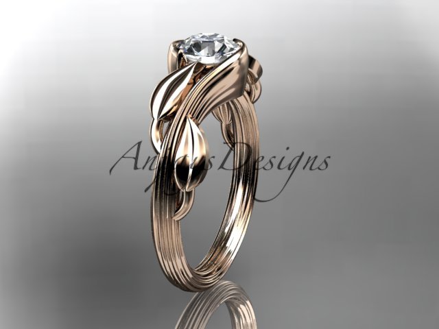 14kt rose gold leaf and vine wedding ring,engagement ring ADLR273A