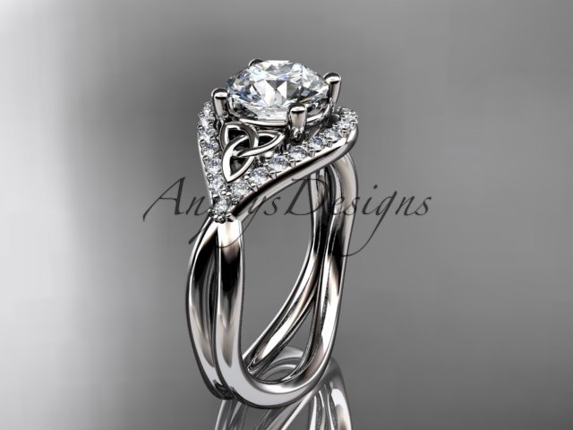 Platinum diamond celtic trinity knot wedding ring, engagement ring CT7390