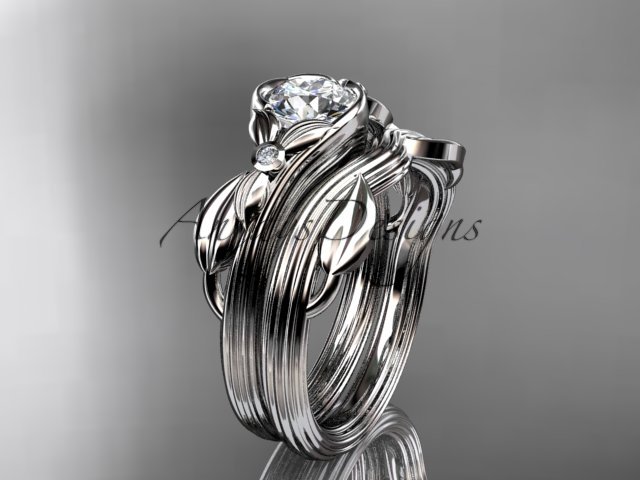 Unique platinuim diamond floral engagement set ADLR324S