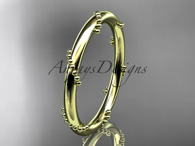 14k yellow gold engagement ring, wedding band ADLR502G