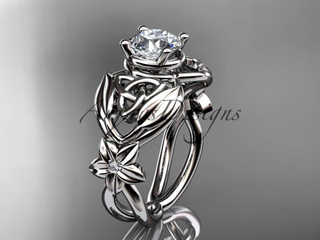 Platinum diamond celtic trinity knot wedding ring, engagement ring CT7501