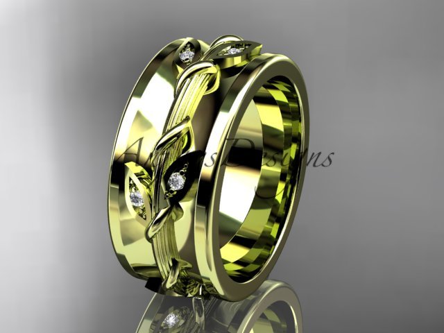 14kt yellow gold diamond engagement ring, wedding band ADLR417B
