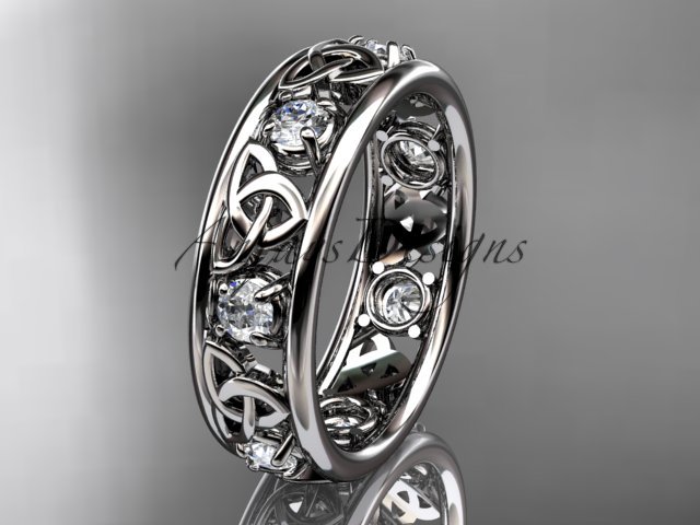 Platinum celtic trinity knot wedding band, engagement ring CT7160B