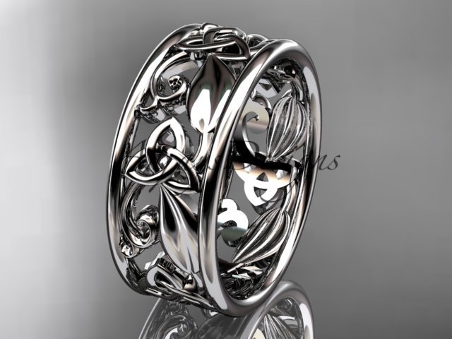 Platinum celtic trinity knot wedding band, engagement ring CT7150G