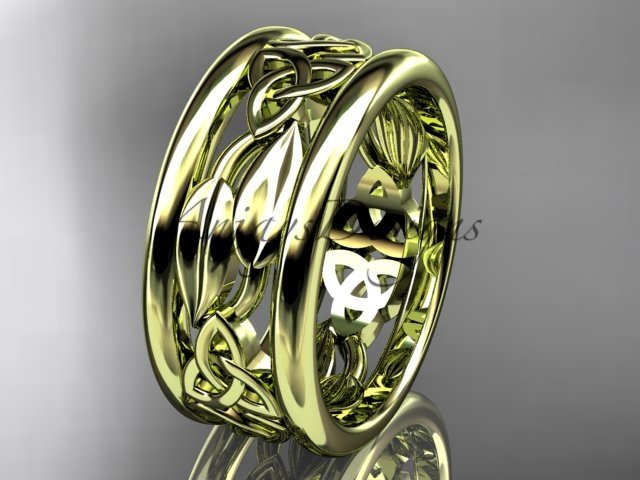 14kt yellow gold celtic trinity knot wedding band, engagement ring CT7511G