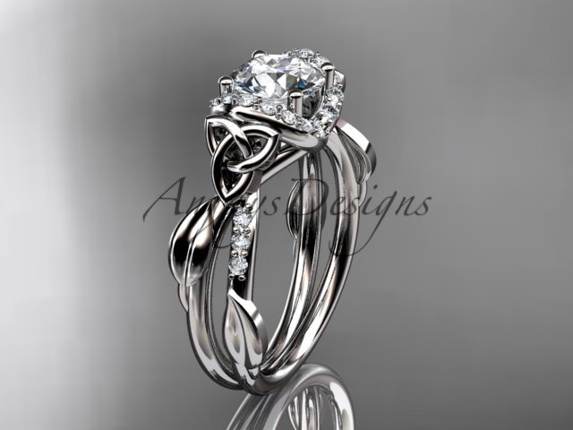 Platinum diamond celtic trinity knot wedding ring, engagement ring CT7274
