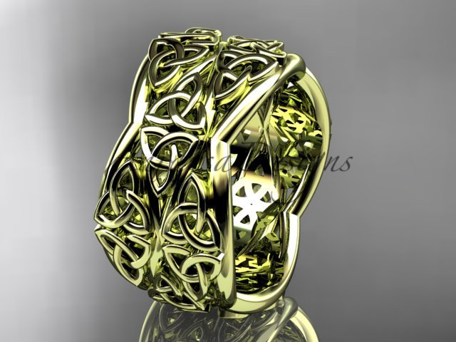 14kt yellow gold celtic trinity knot wedding band, engagement ring CT7352G
