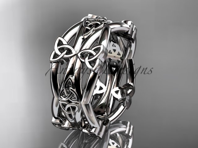 platinum celtic trinity knot wedding band, engagement ring CT7517G