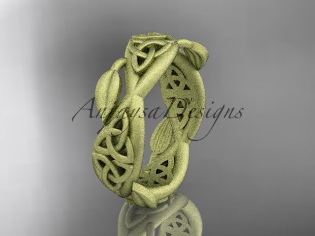 14kt yellow gold celtic trinity knot , matte finish , triquetra ring engagement ring CT7520G