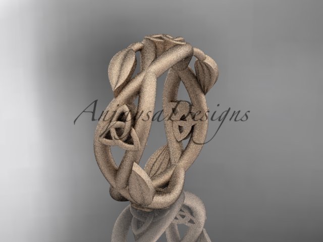 14kt rose gold celtic trinity knot , matte finish, triquetra ring, engagement ring CT7403G