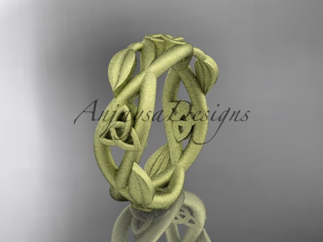 14kt yellow gold celtic trinity knot , matte finish, triquetra ring, engagement ring CT7403G