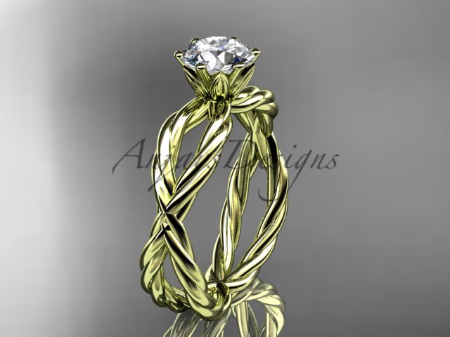 14kt yellow gold rope engagement ring RP870