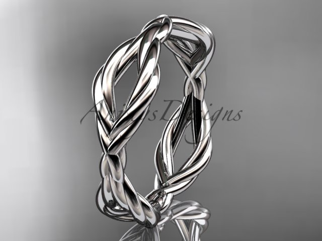 14k white gold rope wedding band RP898G