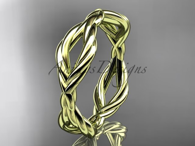 14k yellow gold rope wedding band RP898G