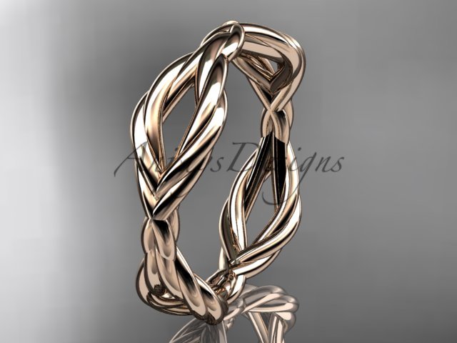 14k rose gold rope wedding band RP898G