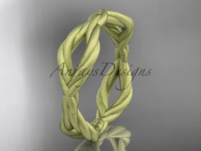 14k yellow gold rope matte finish wedding band RP898G