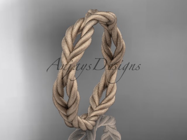 14k rose gold twisted rope matte finish wedding band RP8117G