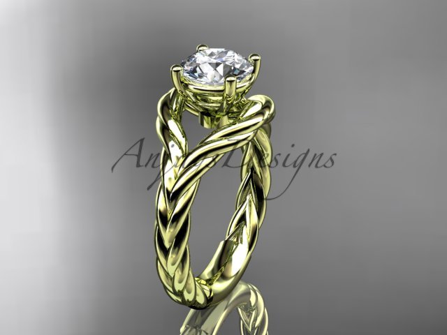 14k yellow gold twisted rope engagement ring RP8125