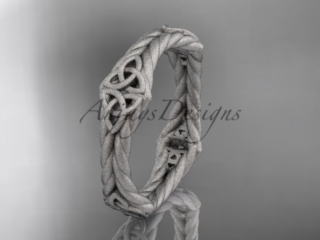 platinum rope celtic trinity knot wedding band RPCT9356G