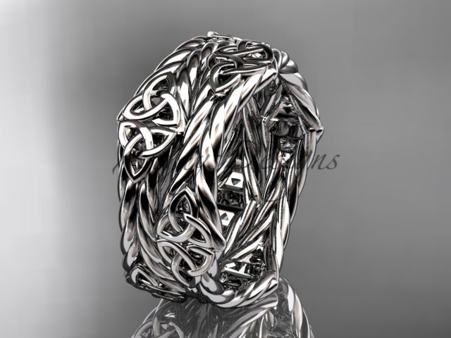 platinum rope celtic trinity knot wedding band RPCT9357G