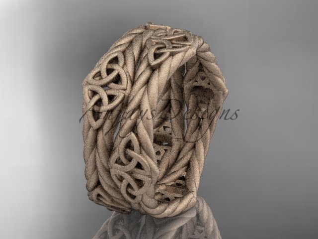 14k rose gold matte finish rope celtic wedding band RPCT9357G