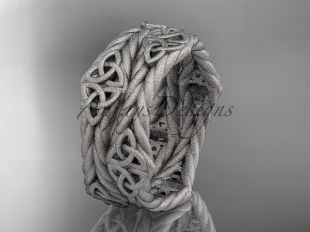 platinum matte finish rope celtic wedding band RPCT9357G