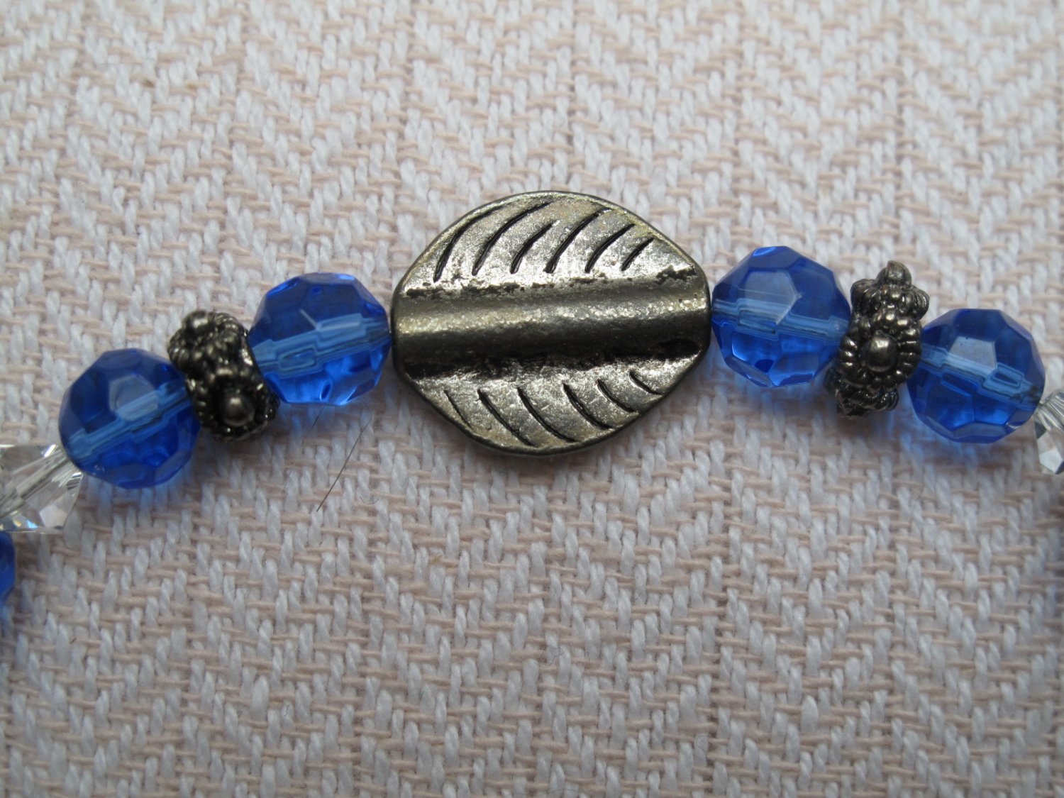 Antique silver leaf beaded necklace