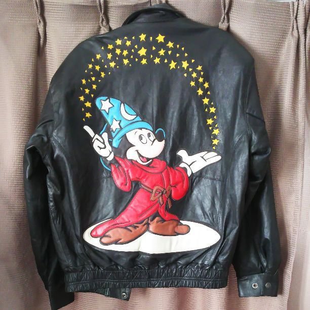Vintage Fantasy Genuine Leather Mickey Mouse Jacket Wizard Sorcerer