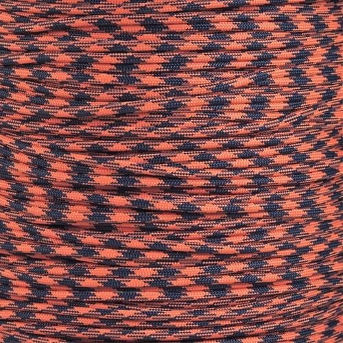 100ft Orange & Navy Paracord 550 lb Mil Spec Type III 7 strand parachute cord commercial grade