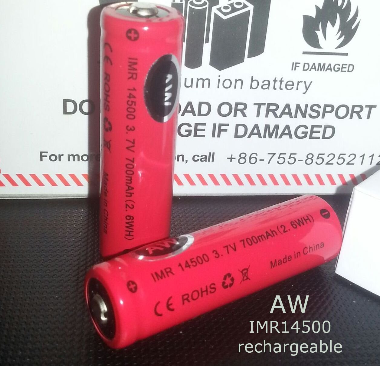 2 pcs AW IMR 14500 700mAh battery vape Mechanical Mods cig