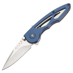 Buck Knife: Rush with Blue Aluminum Handle, Plain Blade
