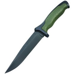 Buck Knife: Nighthawk, Black/Green Handle, Black Blade, Plain Blade