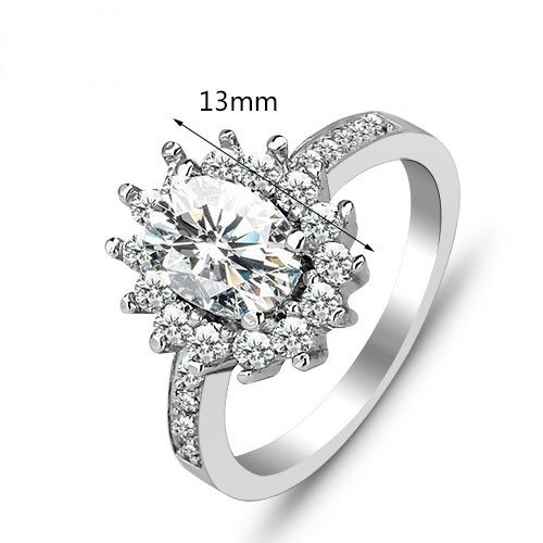 .925 Sterling Silver Engagement Ring Size 7