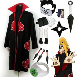 Fastest Shipping Naruto Akatsuki cloak Deidara Cosplay Costume