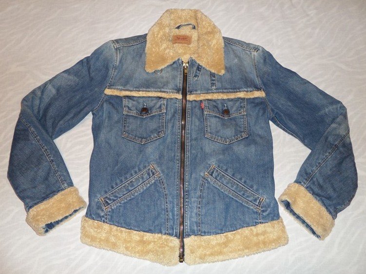 Levis Womens Fur Lined Denim Jacket Size L