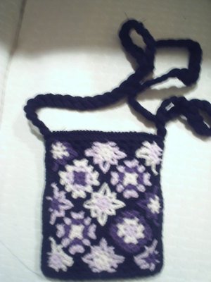 handbagbargains: Black and Purple Crocheted Purse