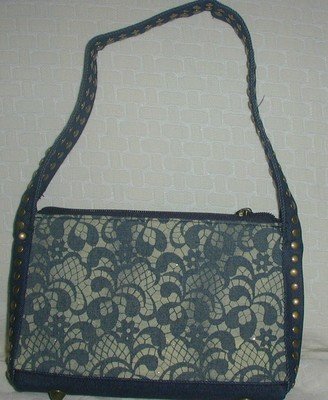 handbagbargains: Lacy Denim Look PVC Plastic Handbag