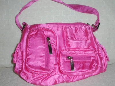 handbagbargains: Medium Satiny Pink Multipocket Purse